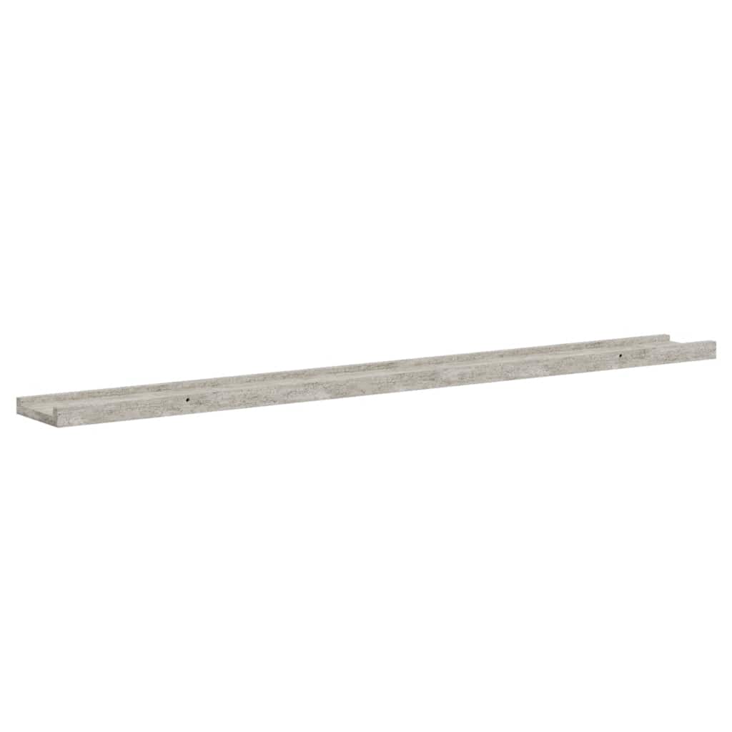 2 db betonszürke fali polc 100 x 9 x 3 cm