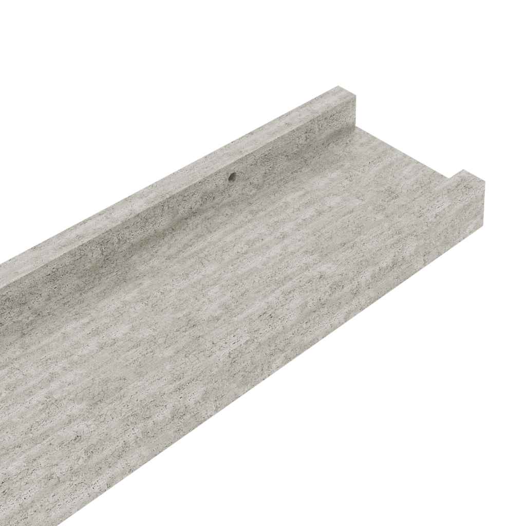 2 db betonszürke fali polc 100 x 9 x 3 cm