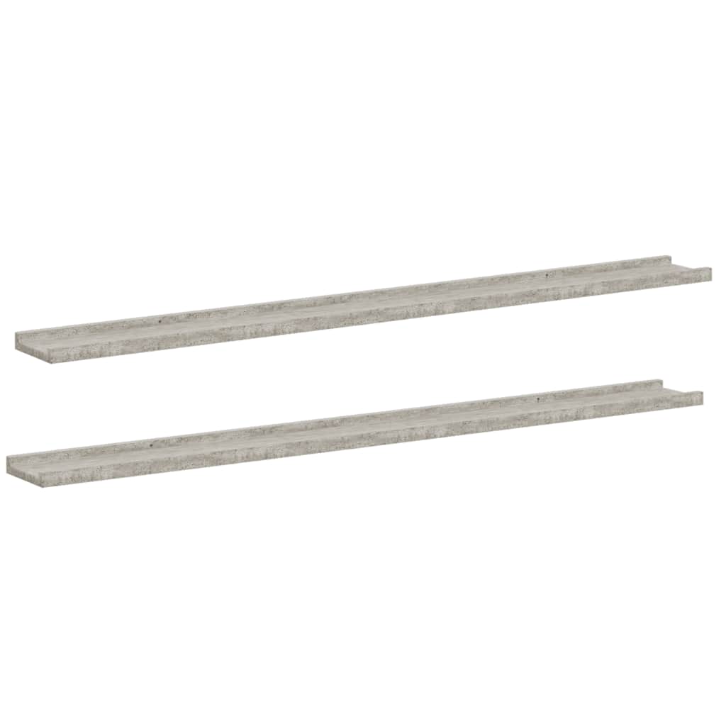 2 db betonszürke fali polc 115 x 9 x 3 cm