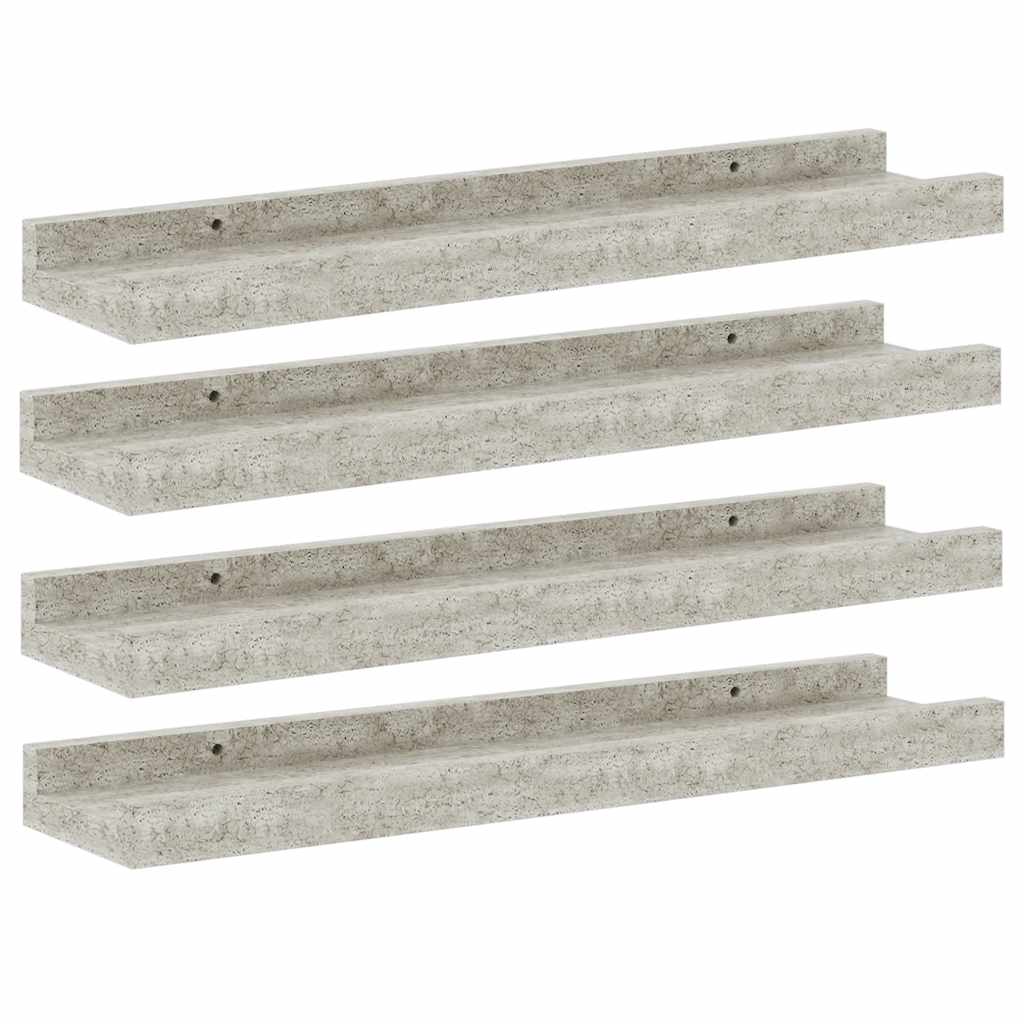 4 db betonszürke fali polc 40 x 9 x 3 cm