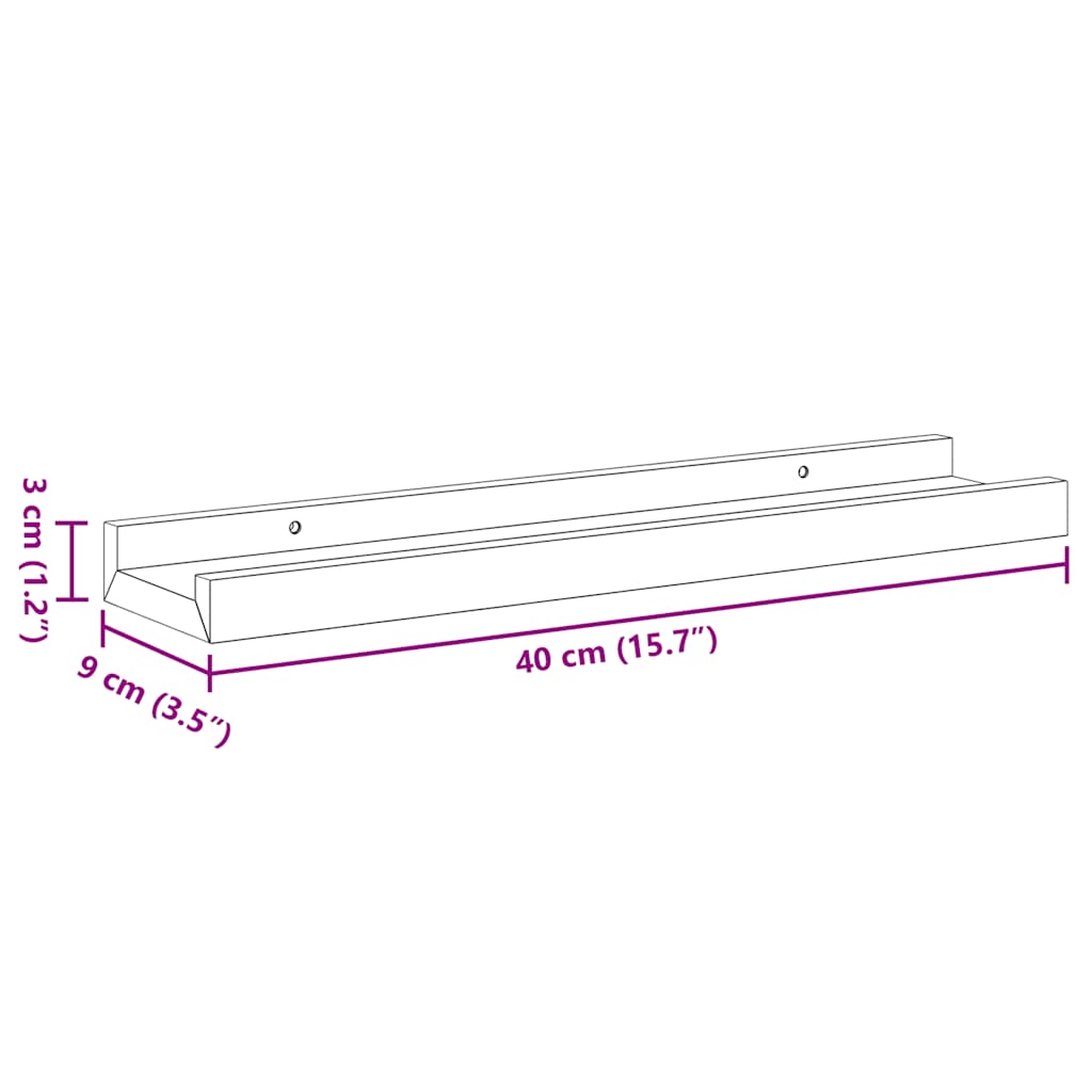 4 db betonszürke fali polc 40 x 9 x 3 cm