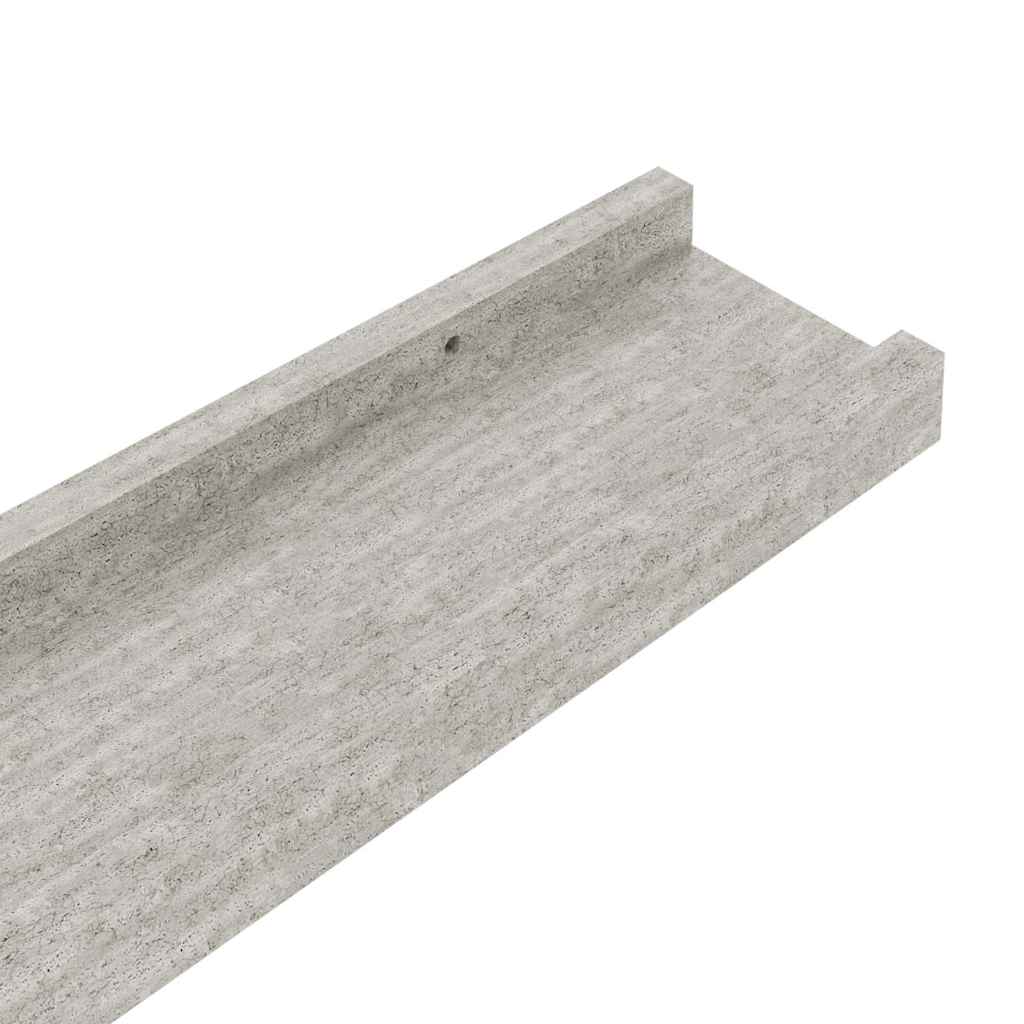 4 db betonszürke fali polc 60 x 9 x 3 cm
