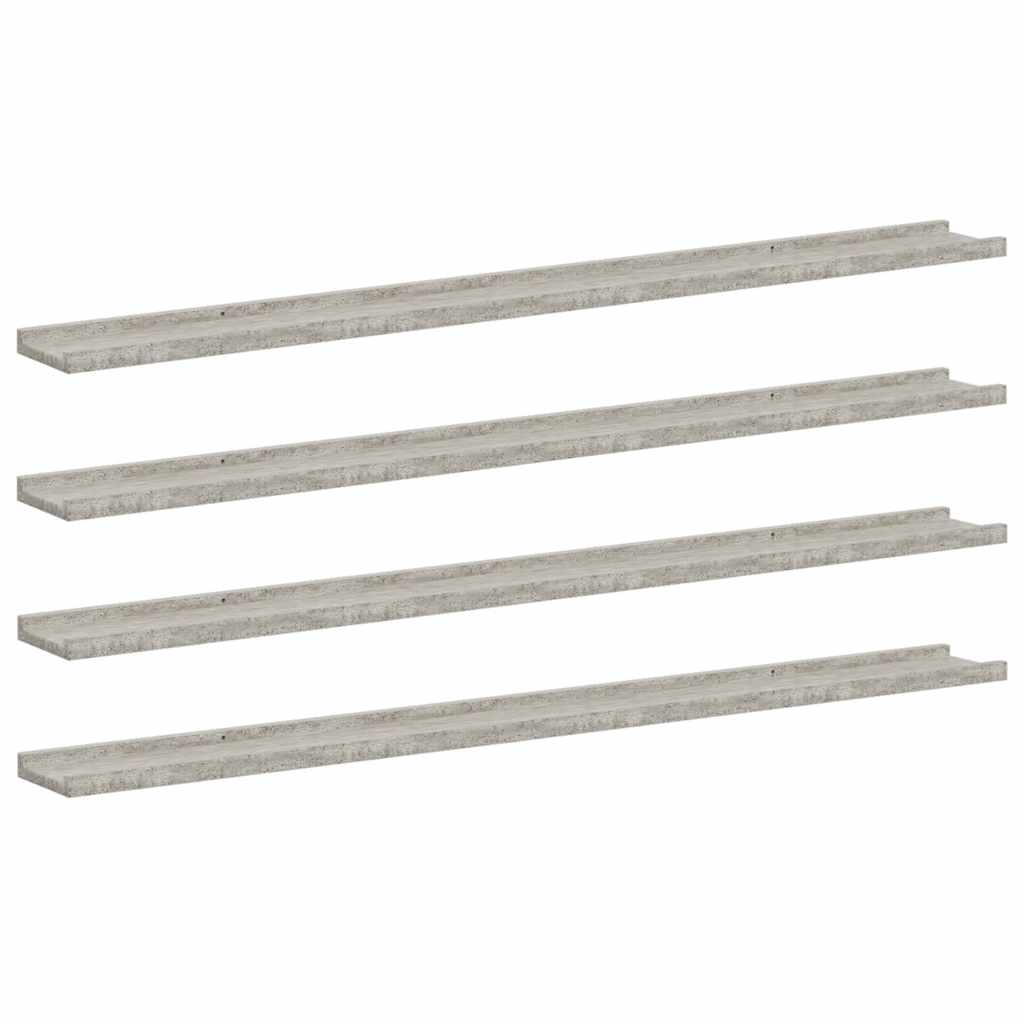 4 db betonszürke fali polc 115 x 9 x 3 cm