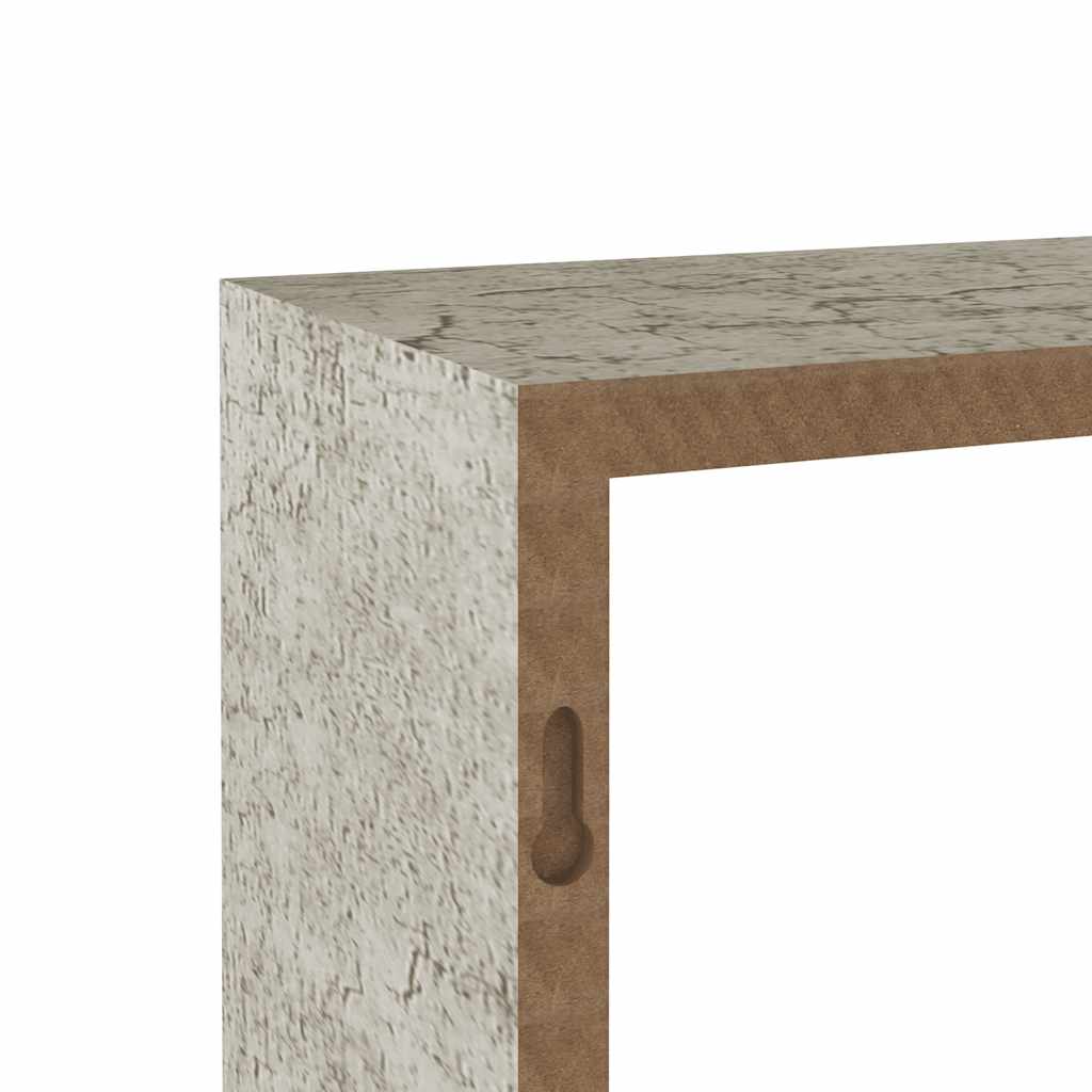 3 db betonszürke fali kockapolc