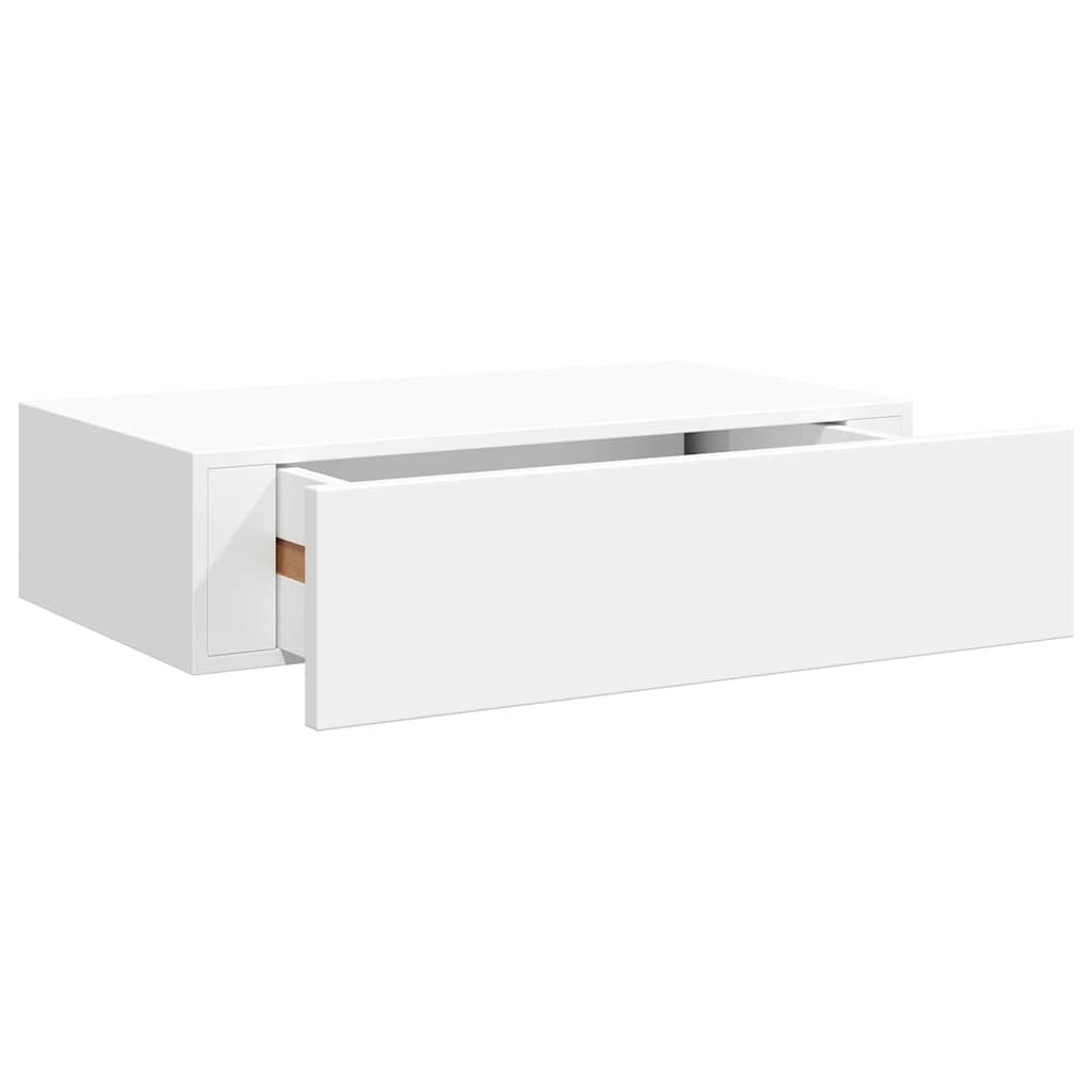 fehér MDF falra szerelhető fiókos polc 40 x 23,5 x 10 cm