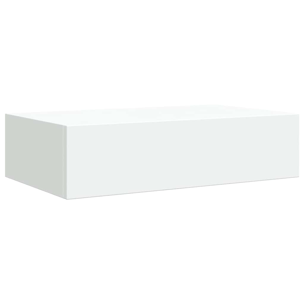 fehér MDF falra szerelhető fiókos polc 40 x 23,5 x 10 cm