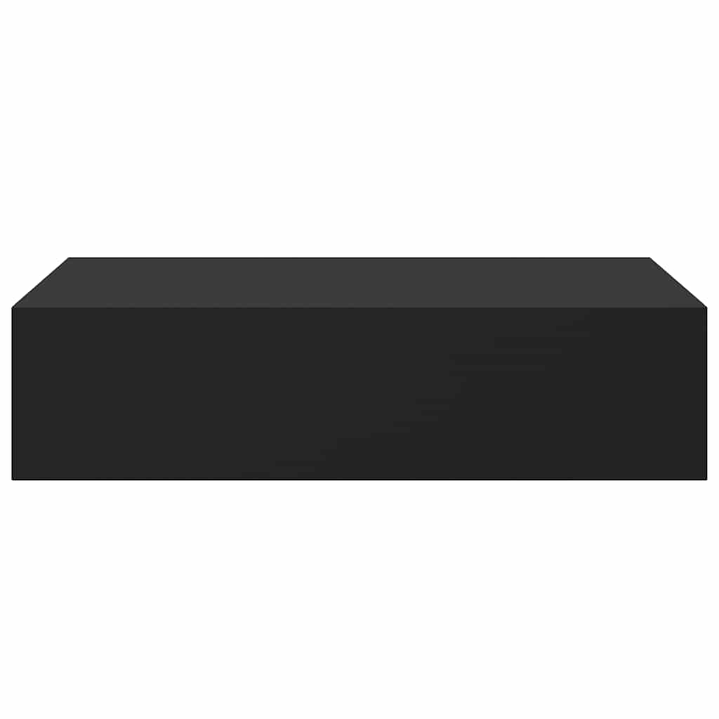 fekete falra szerelhető fiókos polc 40 x 23,5 x 10 cm