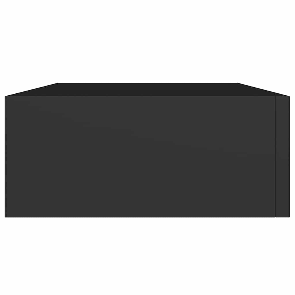 fekete falra szerelhető fiókos polc 40 x 23,5 x 10 cm