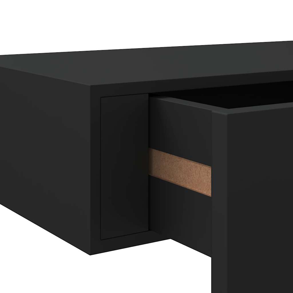 fekete falra szerelhető fiókos polc 40 x 23,5 x 10 cm