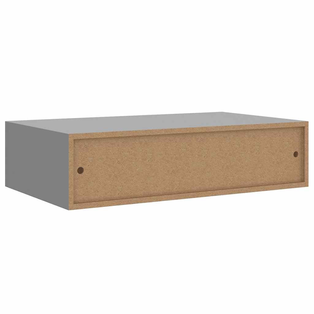 szürke falra szerelhető fiókos polc 40 x 23,5 x 10 cm