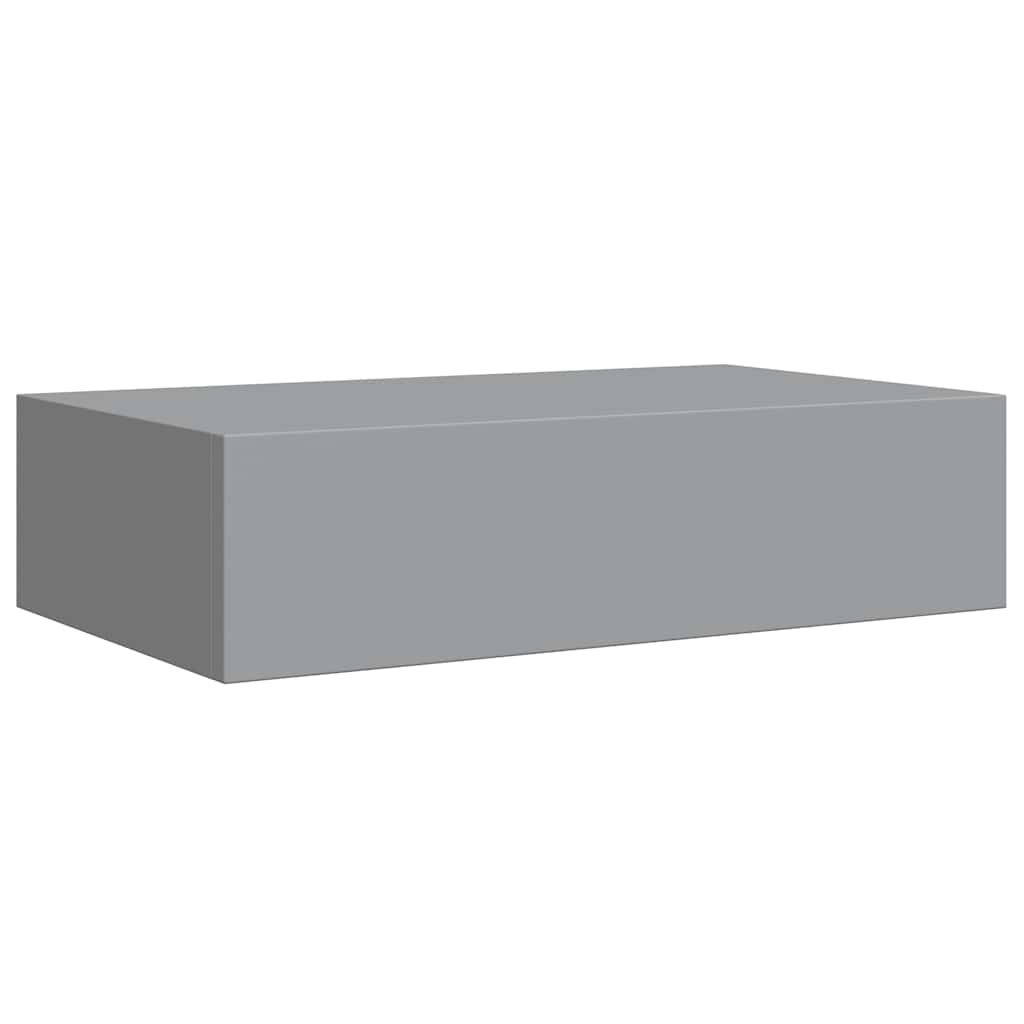 2 db szürke MDF falra szerelhető fiókos polc 40 x 23,5 x 10 cm