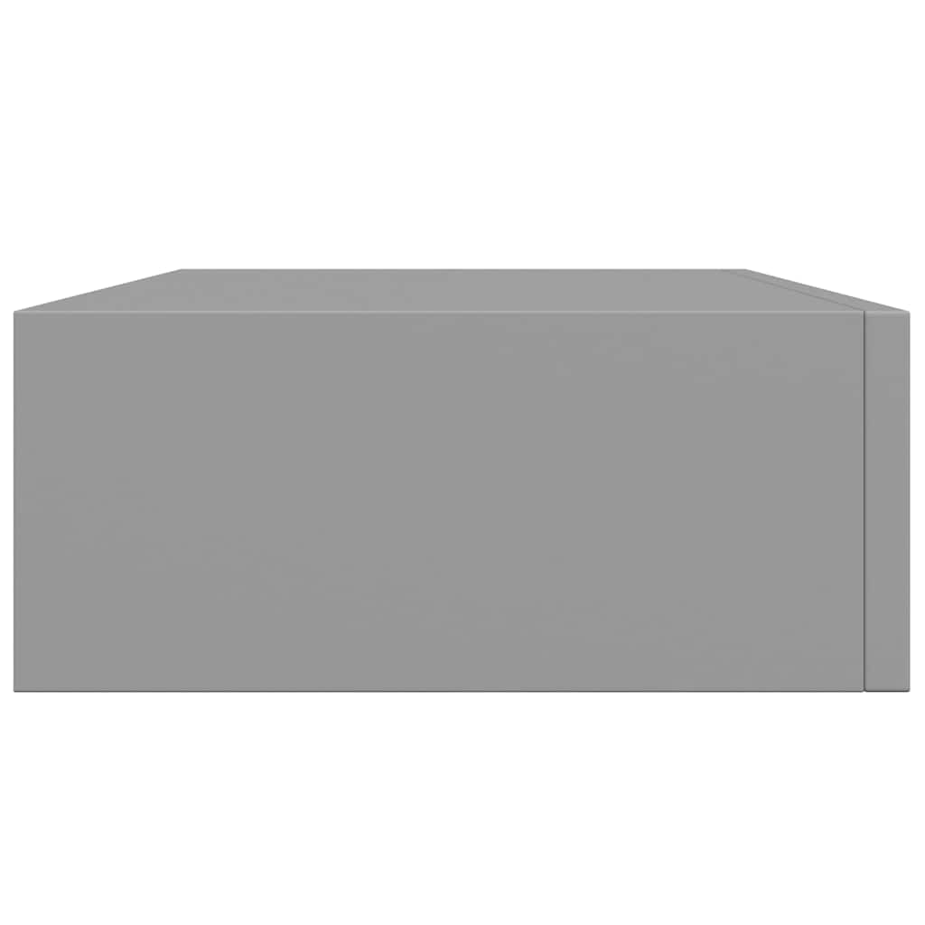 2 db szürke MDF falra szerelhető fiókos polc 40 x 23,5 x 10 cm
