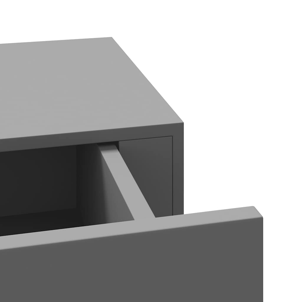 2 db szürke MDF falra szerelhető fiókos polc 40 x 23,5 x 10 cm