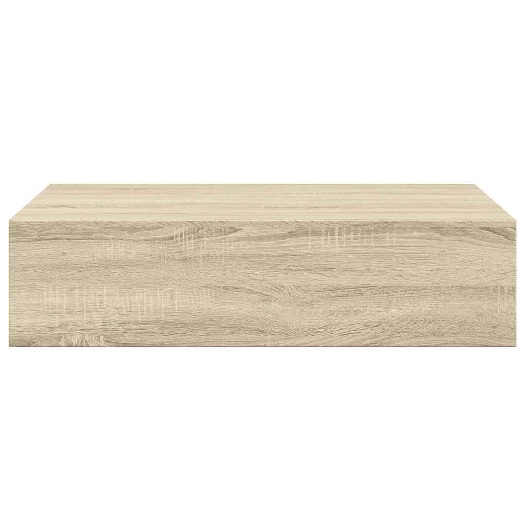 tölgyszínű MDF falra szerelhető fiókos polc 40 x 23,5 x 10 cm