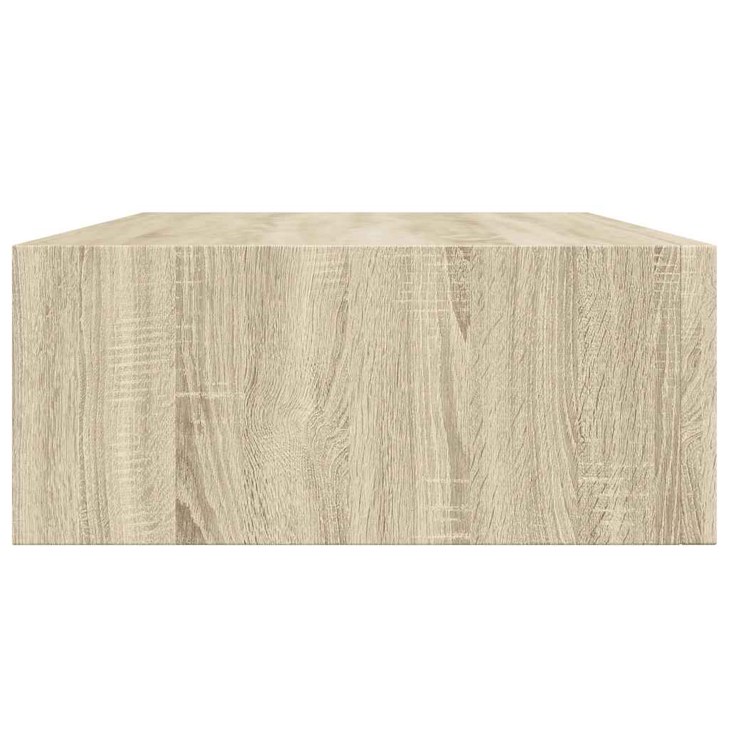 2 db tölgyszínű MDF falra szerelhető fiókos polc 40x23,5x10 cm