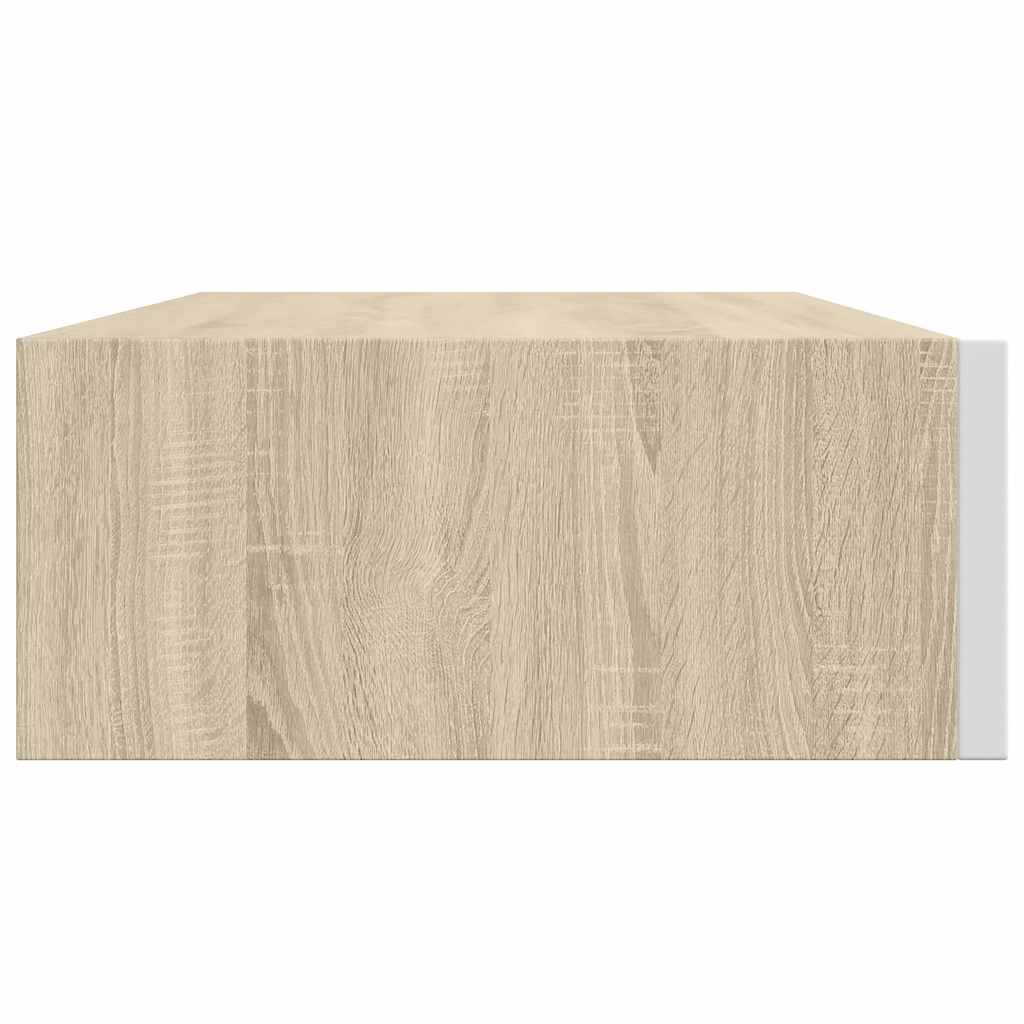 falra szerelhető fiókos polc tölgyfa és fehér színben 40 x 23,5 x 10 cm MDF
