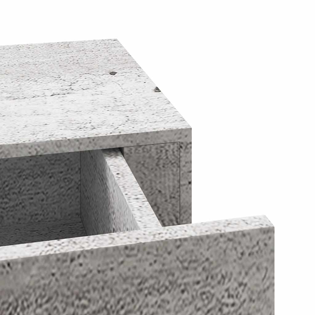 betonszürke MDF falra szerelhető fiókos polc 40 x 23,5 x 10 cm