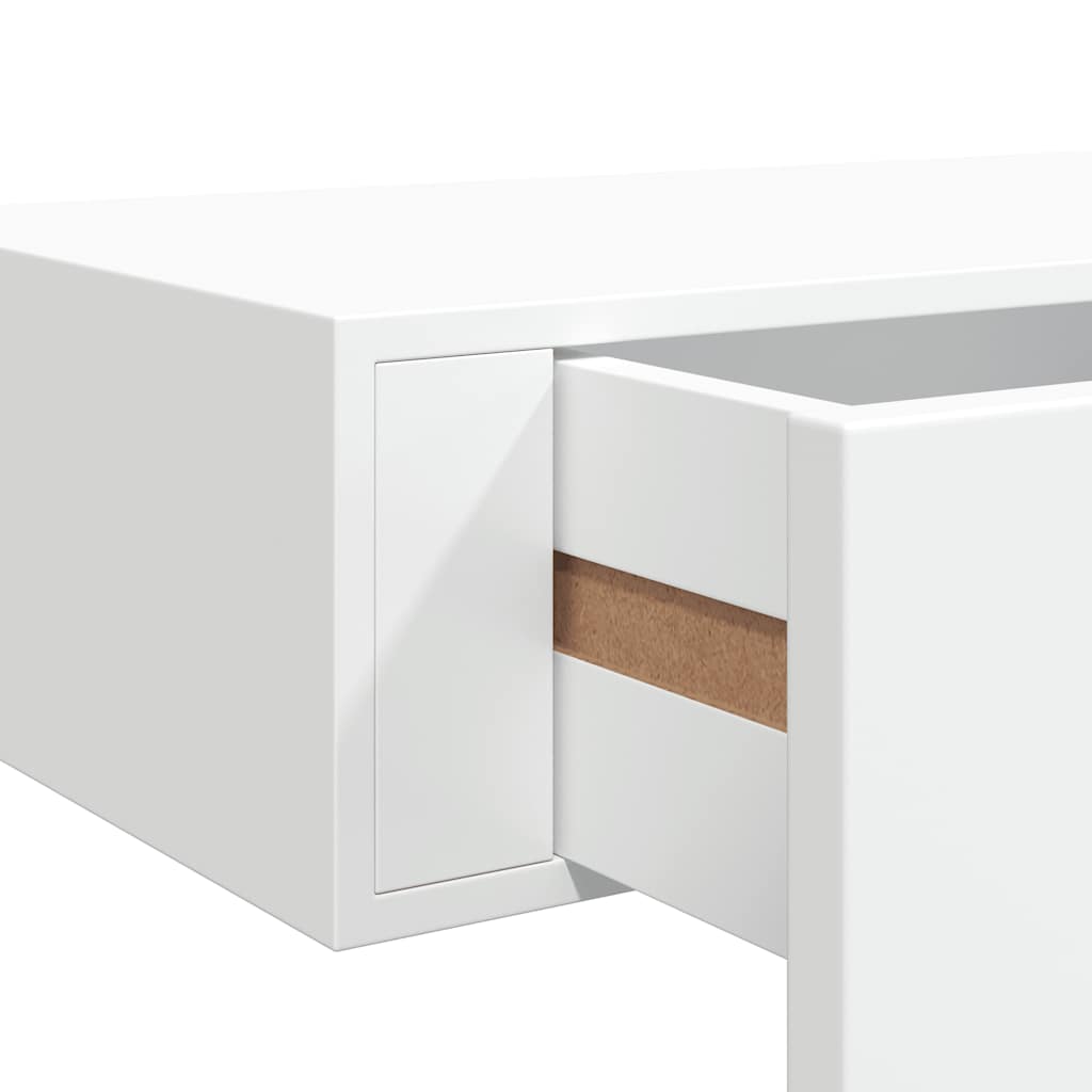 fehér MDF falra szerelhető fiókos polc 60 x 23,5 x 10 cm