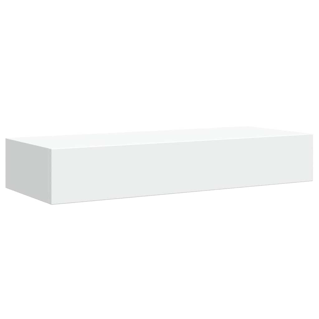 2 db fehér MDF falra szerelhető fiókos polc 60 x 23,5 x 10 cm