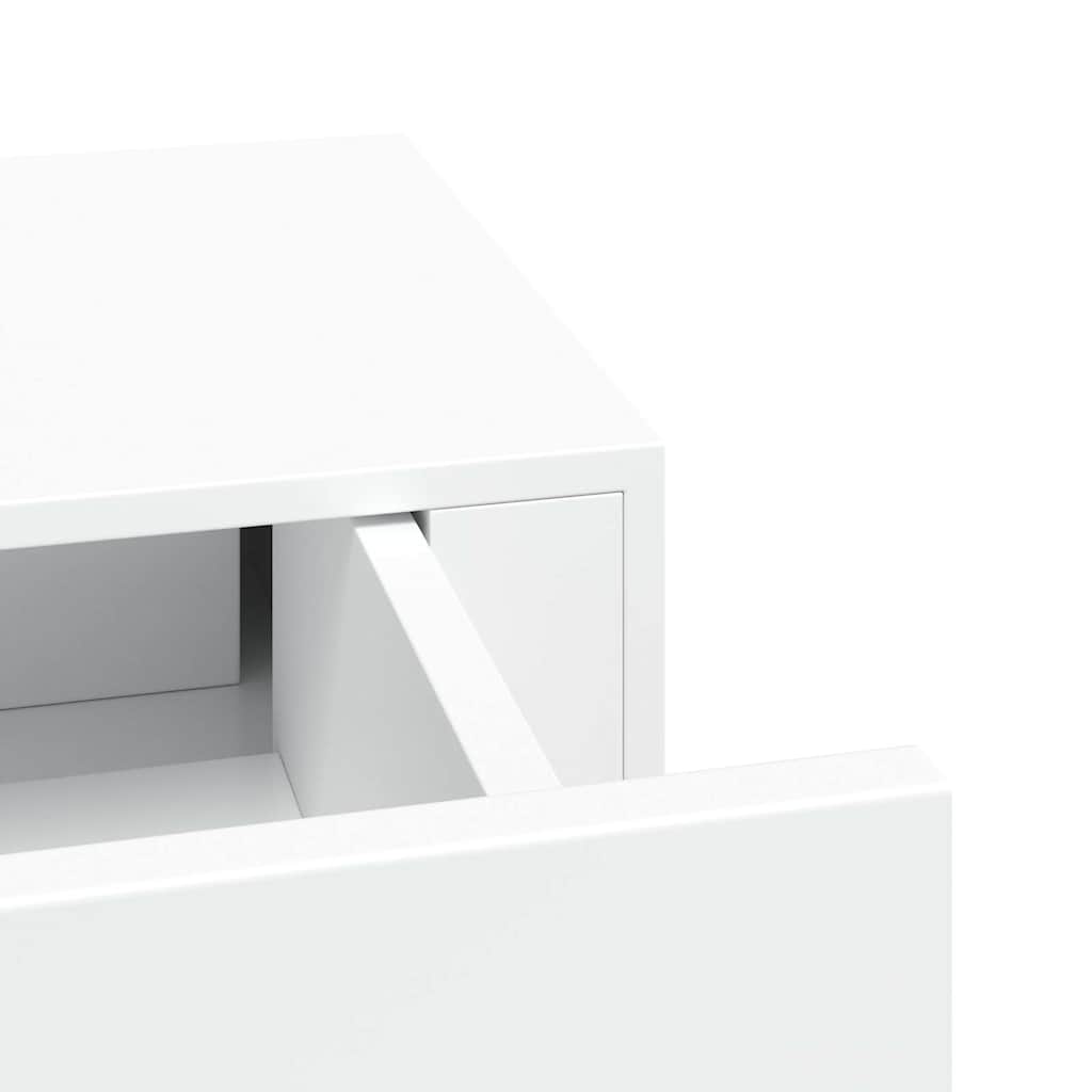 2 db fehér MDF falra szerelhető fiókos polc 60 x 23,5 x 10 cm