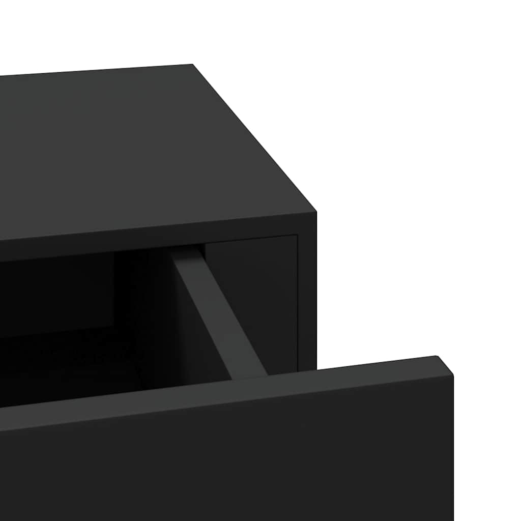 fekete MDF falra szerelhető fiókos polc 60 x 23,5 x 10 cm