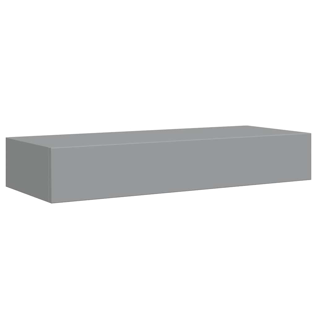 szürke MDF falra szerelhető fiókos polc 60 x 23,5 x 10 cm