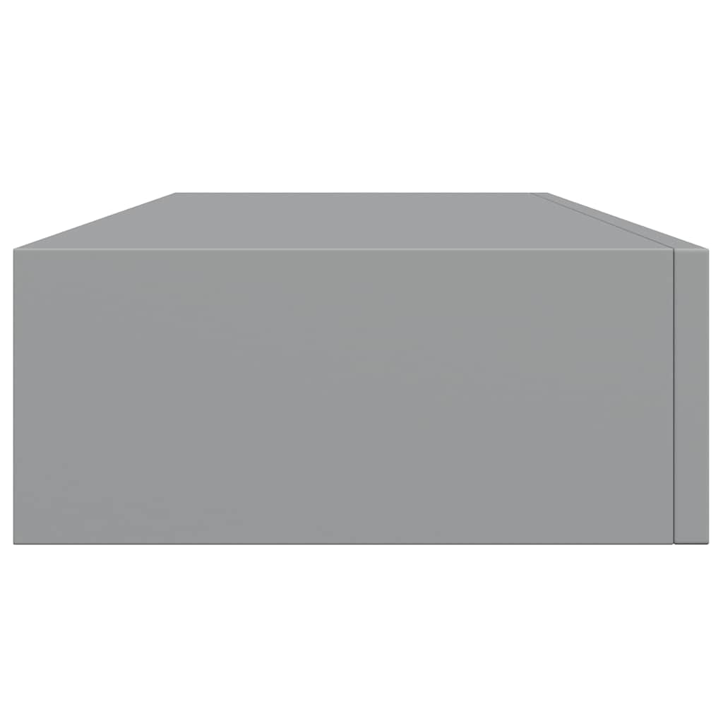 szürke MDF falra szerelhető fiókos polc 60 x 23,5 x 10 cm