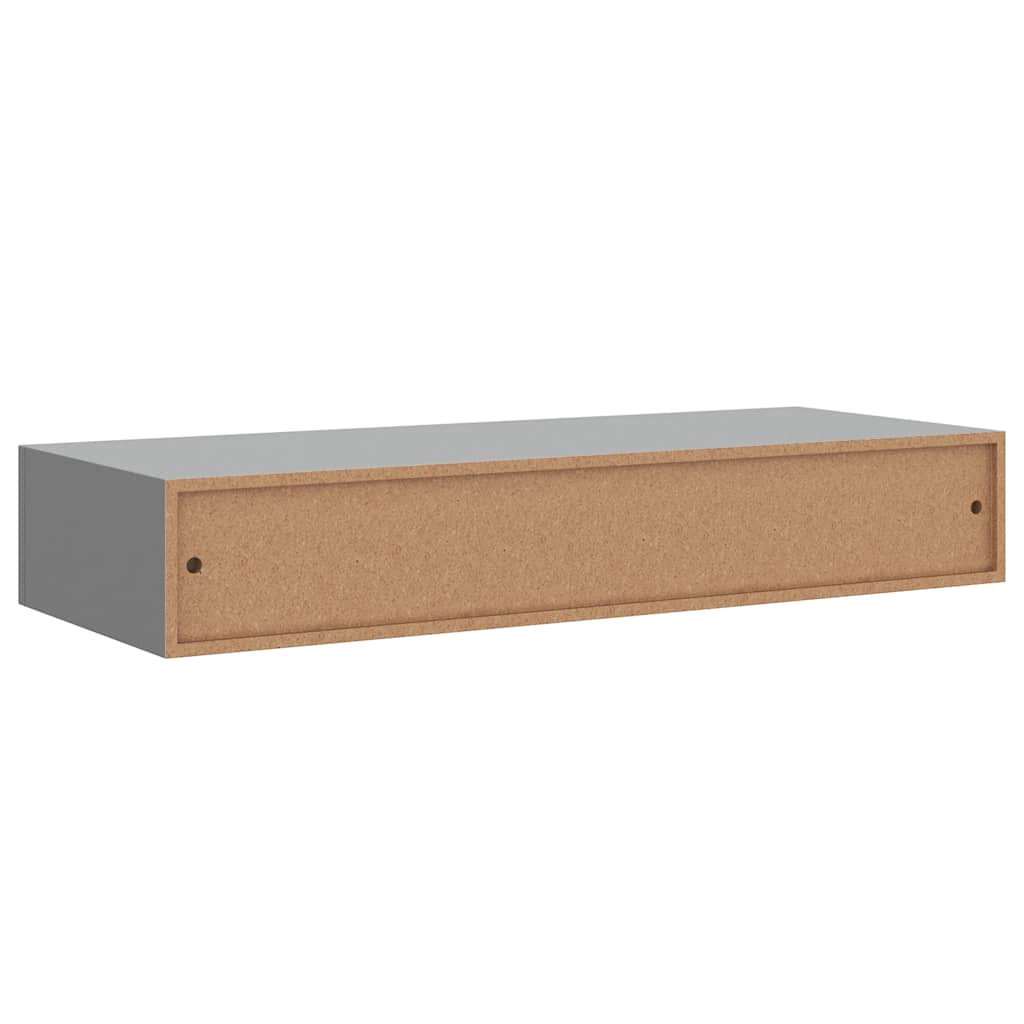 szürke MDF falra szerelhető fiókos polc 60 x 23,5 x 10 cm