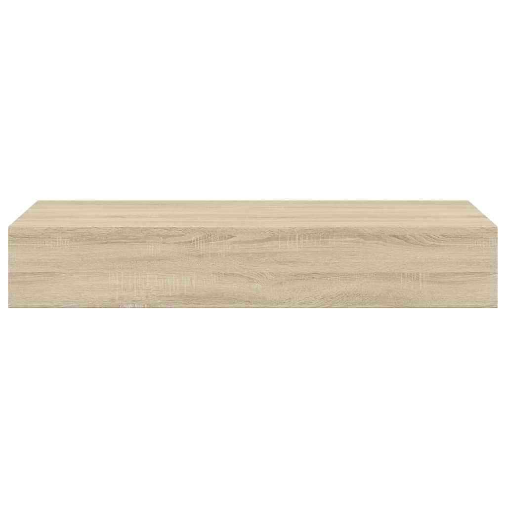 tölgyszínű MDF falra szerelhető fiókos polc 60 x 23,5 x 10 cm
