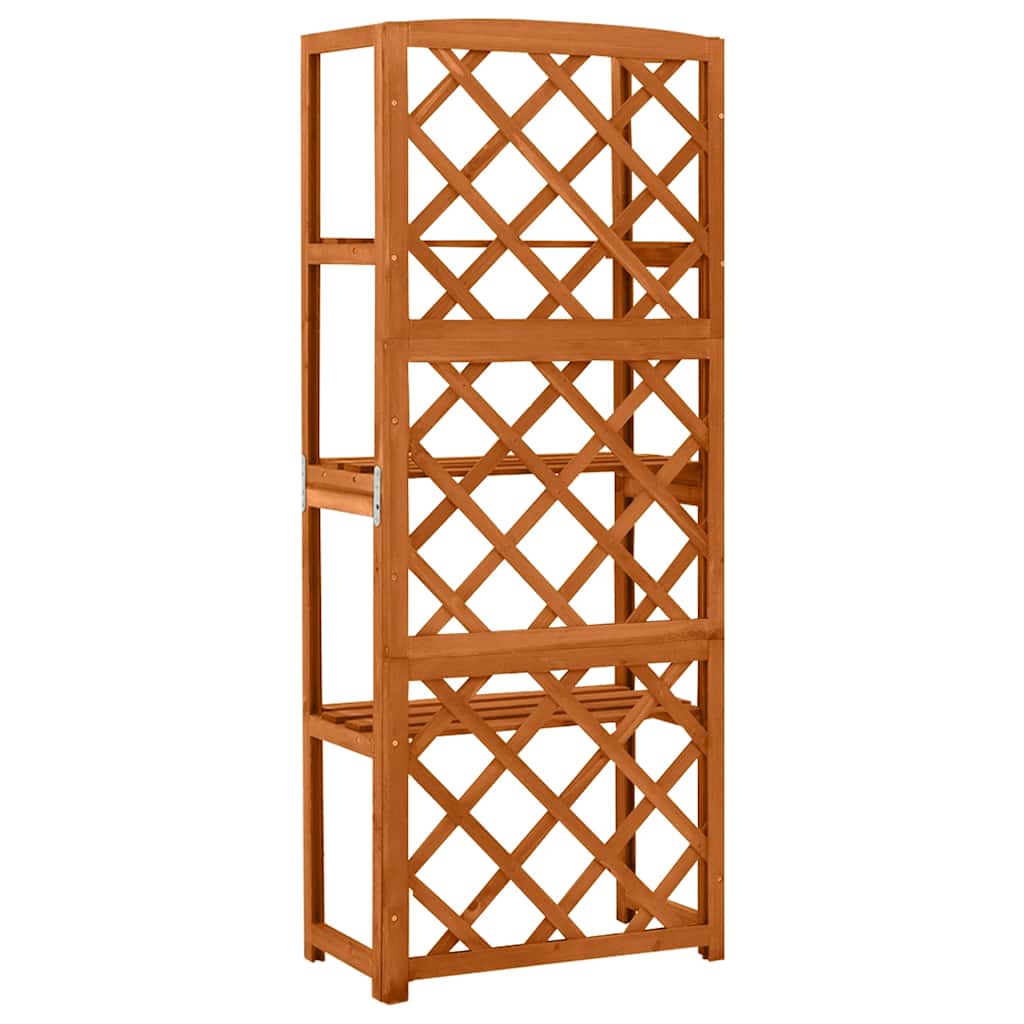tömör fenyőfa lugasrács polcokkal 55 x 30 x 140 cm