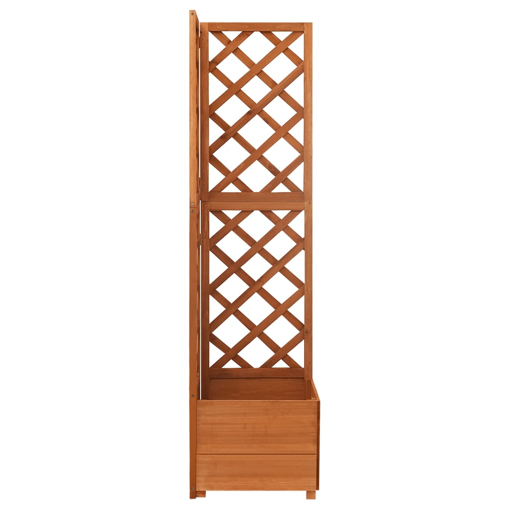 tömör fenyőfa rácsos sarok-ültetőláda 40 x 40 x 150 cm