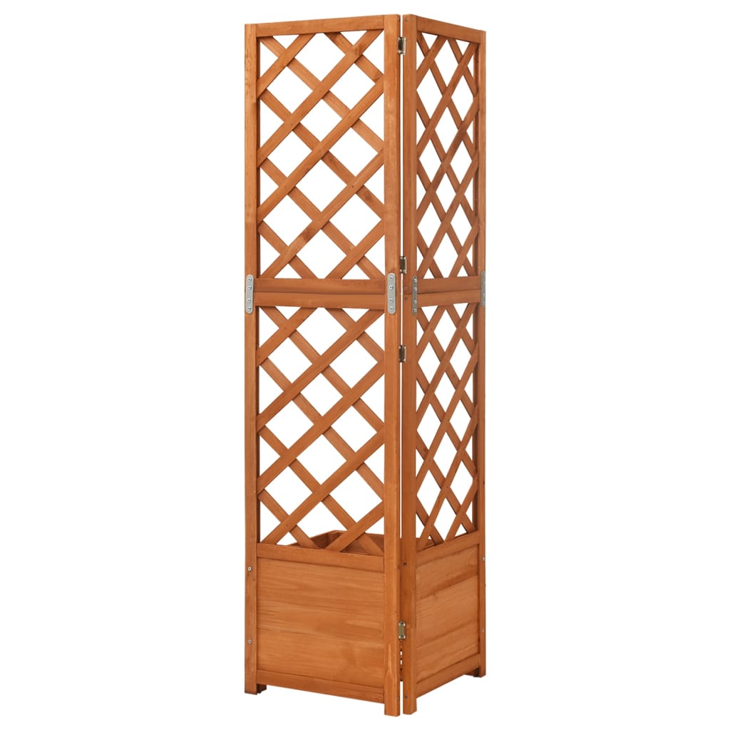 tömör fenyőfa rácsos sarok-ültetőláda 40 x 40 x 150 cm