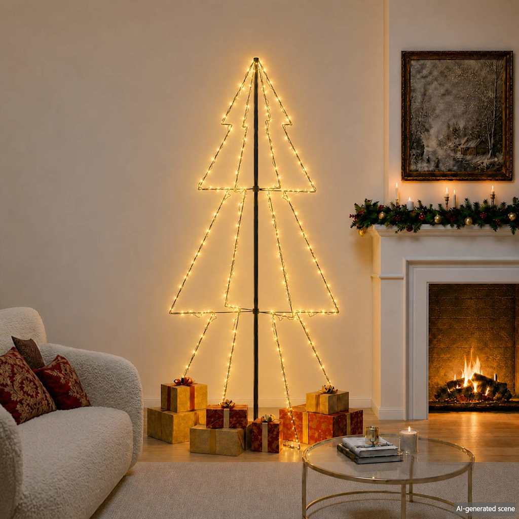 300 LED-es beltéri/kültéri kúp alakú karácsonyfa 120 x 220 cm