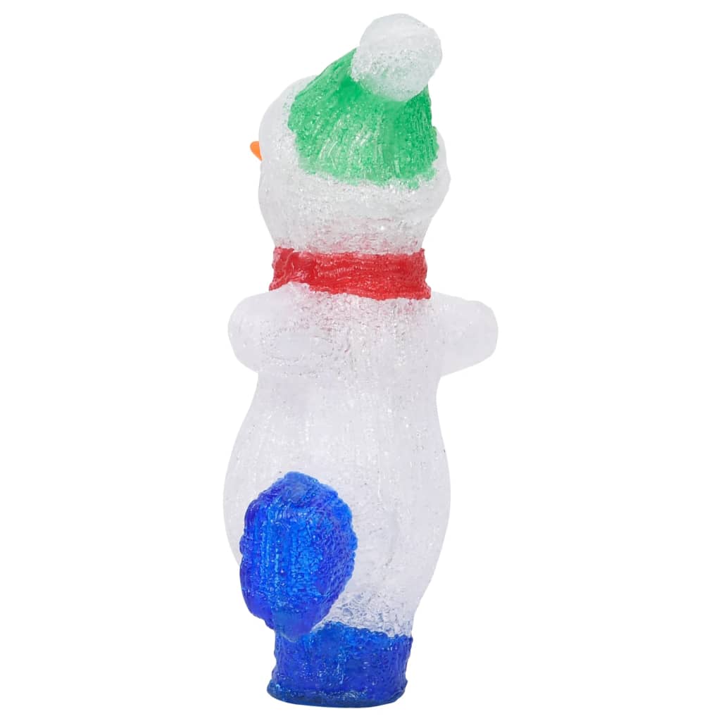 LED-es akril karácsonyi hóemberfigura bel- és és kültérre 30 cm