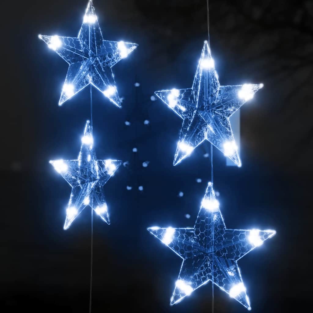 8 funkciós csillagdíszes fényfüggöny 200 kék LED-del