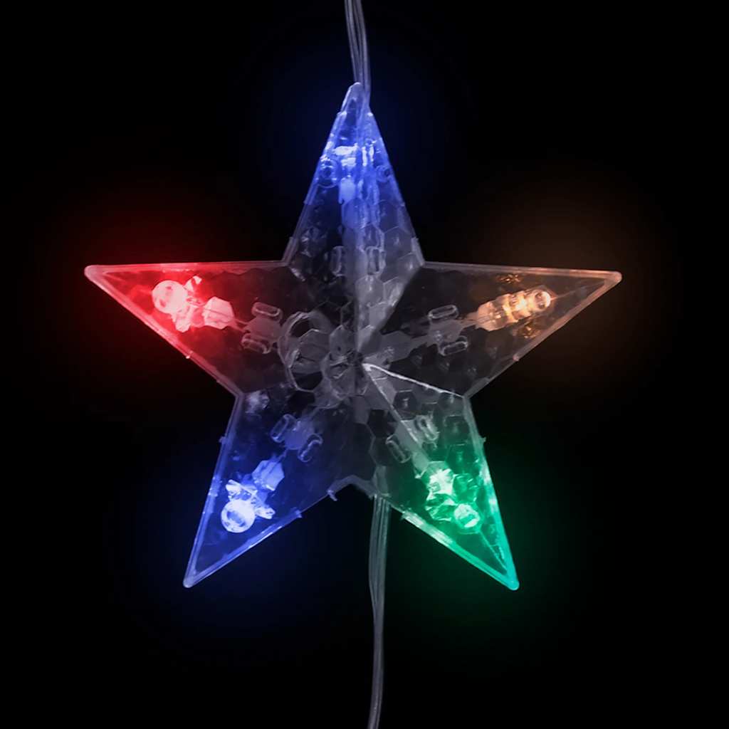 8 funkciós csillagdíszes fényfüggöny 200 színes LED-del