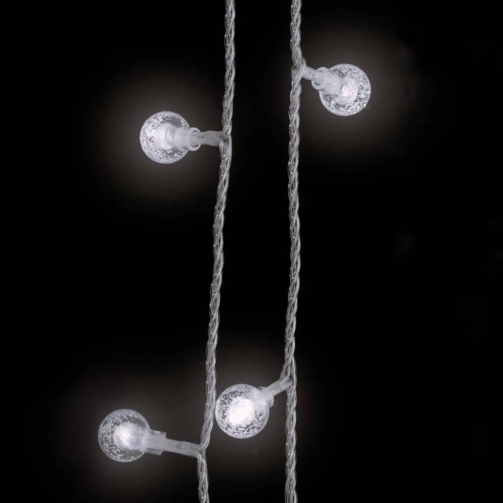 gömb alakú 8 funkciós hideg fehér tündérfényfüzér 200 LED 20 m