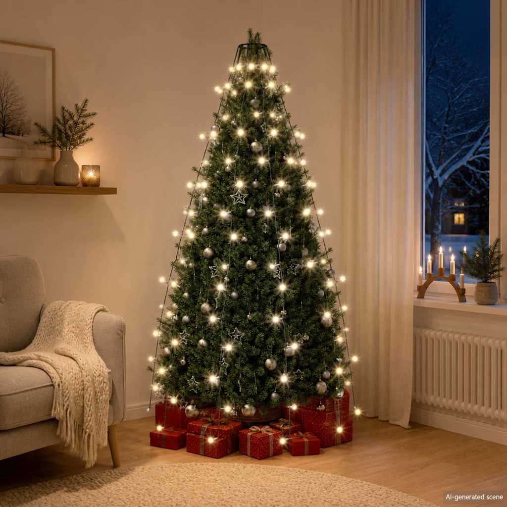 150 LED-es hideg fehér karácsonyi fényháló 150 cm