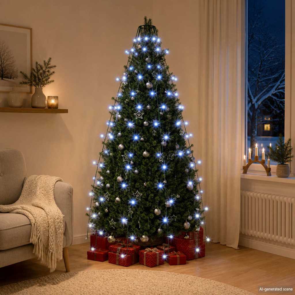 150 LED-es kék karácsonyi fényháló 150 cm