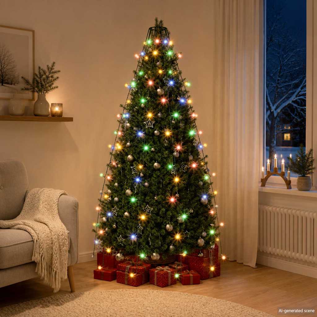 150 LED-es színes karácsonyi fényháló 150 cm
