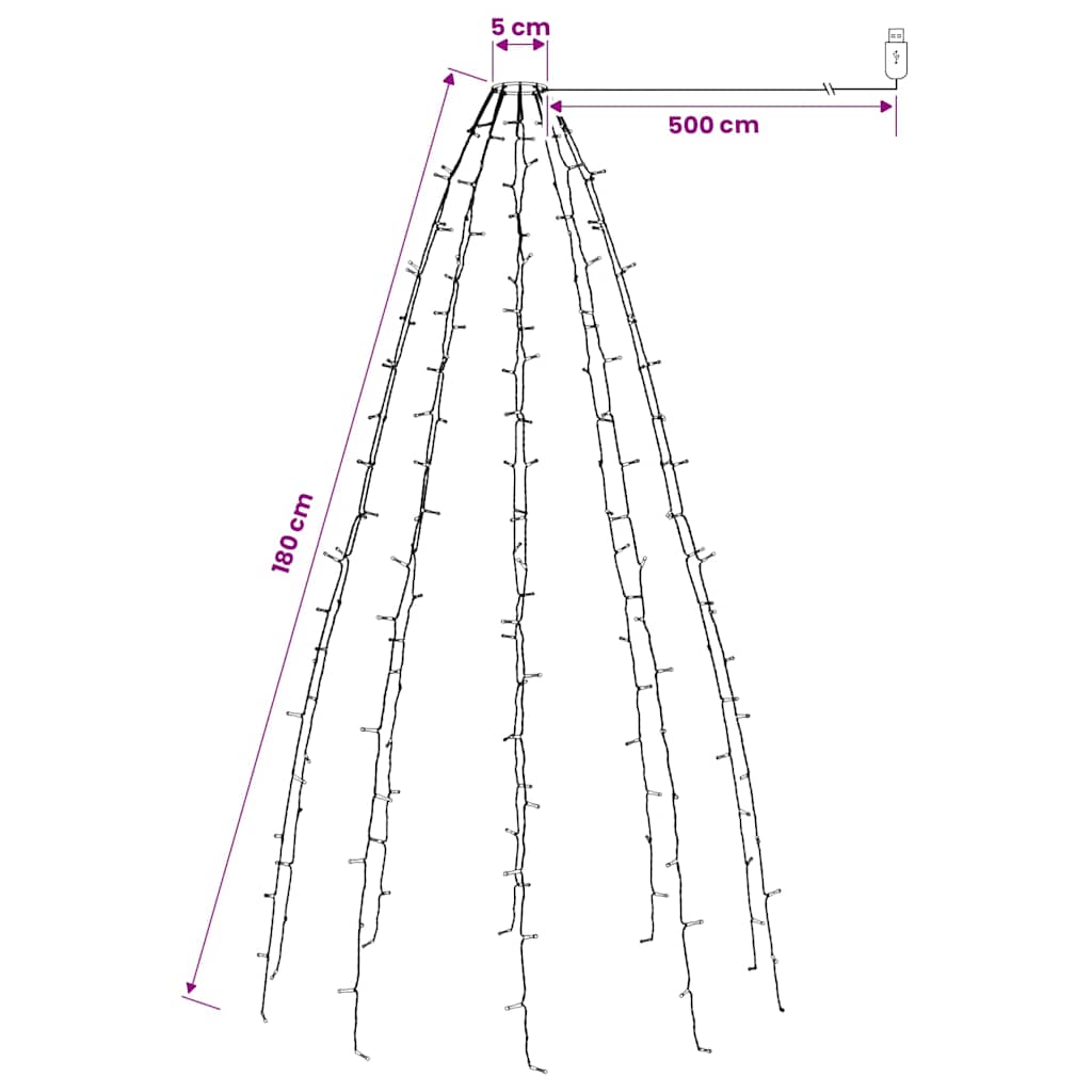 180 LED-es kék karácsonyi fényháló 180 cm