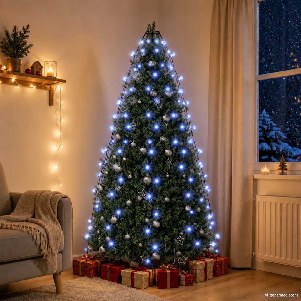 180 LED-es kék karácsonyi fényháló 180 cm
