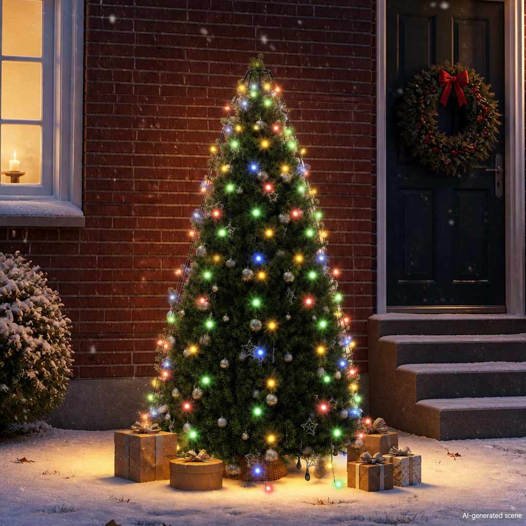180 LED-es színes karácsonyi fényháló 180 cm
