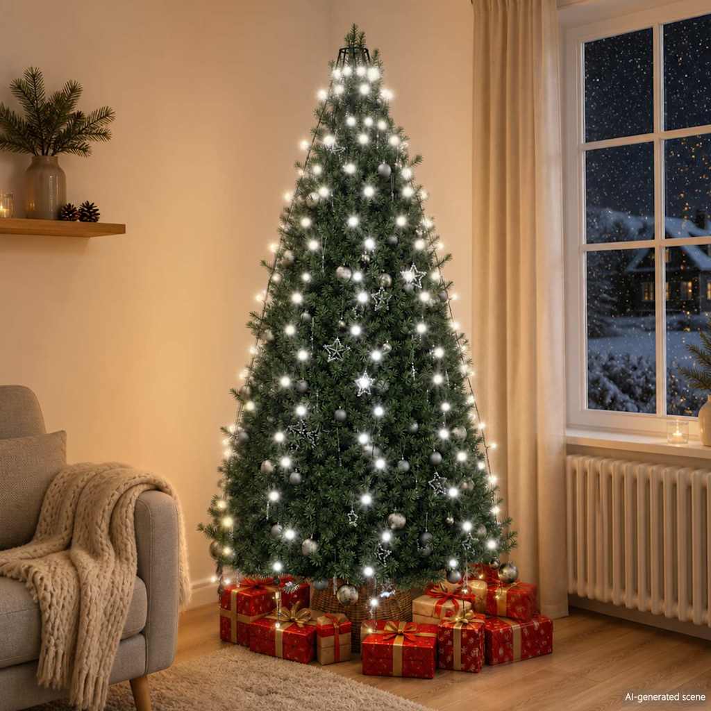 210 LED-es hideg fehér karácsonyi fényháló 210 cm