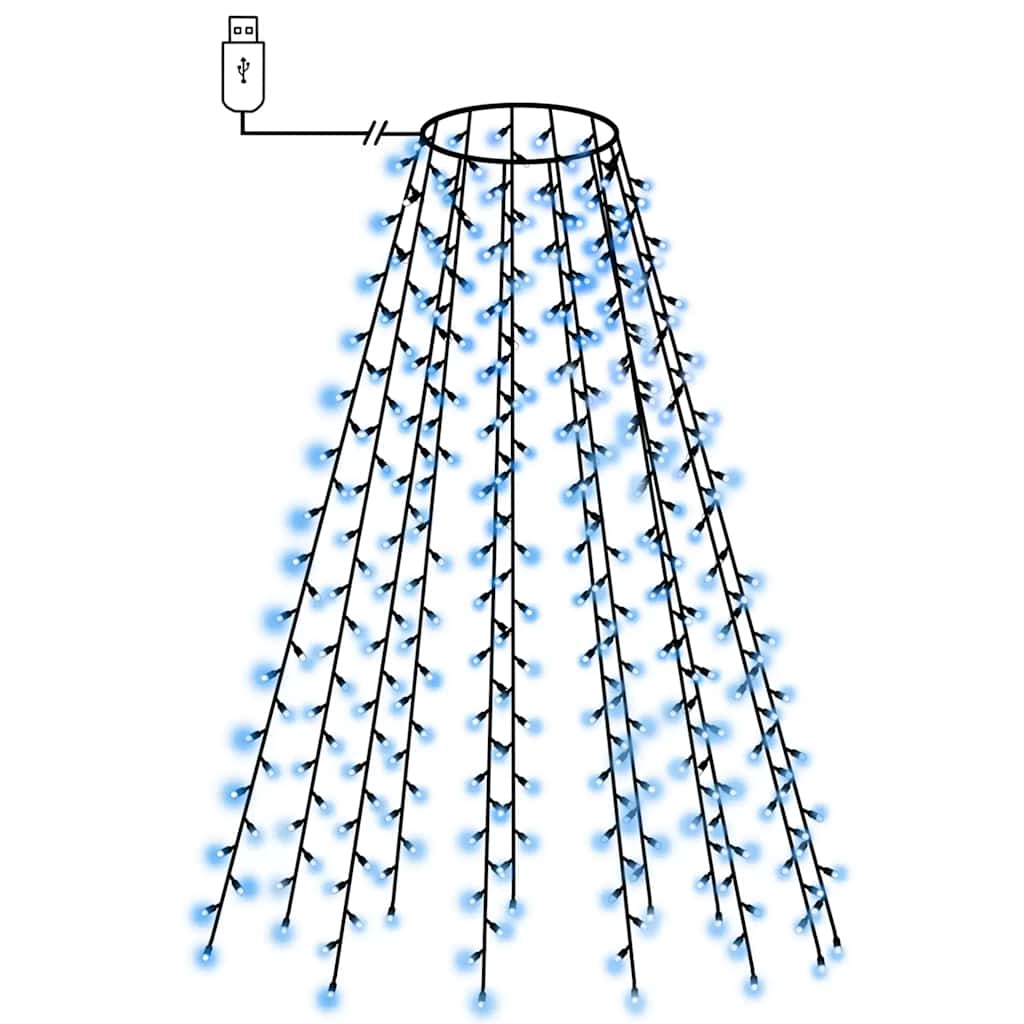 210 LED-es kék karácsonyi fényháló 210 cm