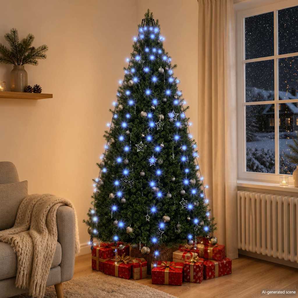 210 LED-es kék karácsonyi fényháló 210 cm