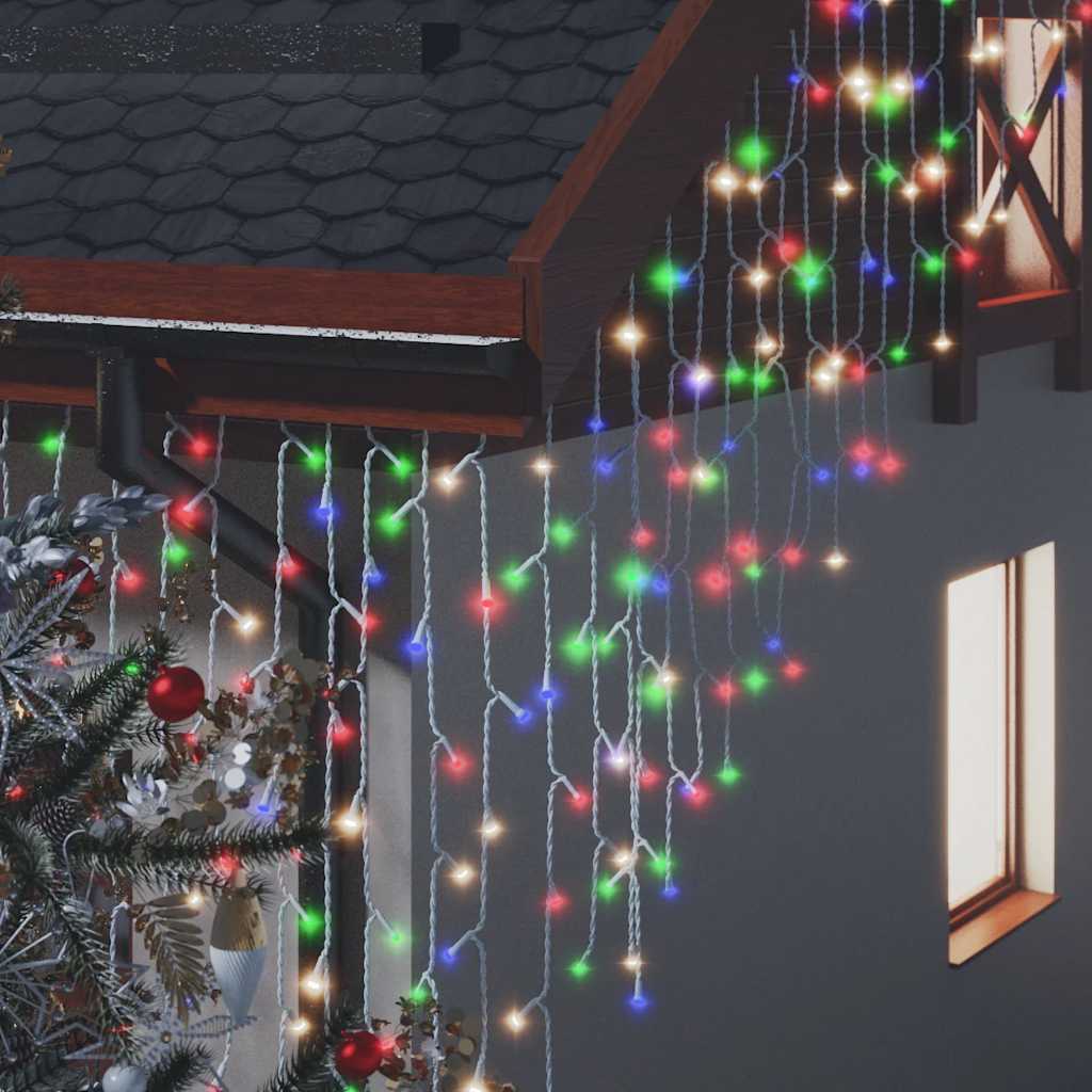 8 funkciós színes LED-es jégcsapfényfüggöny 400 LED-del 10 m