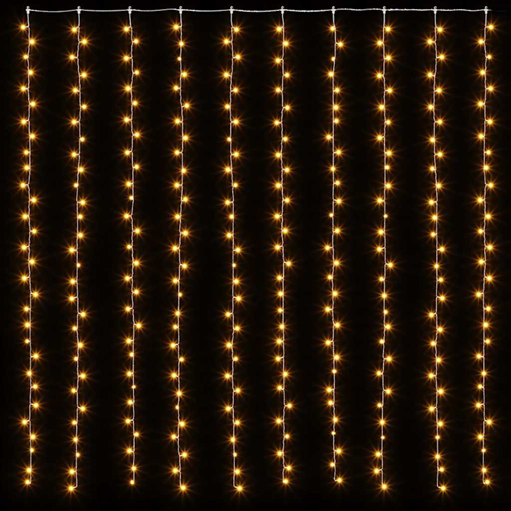 8 funkciós meleg fehér LED-es fényfüggöny 300 LED 3 x 3 m
