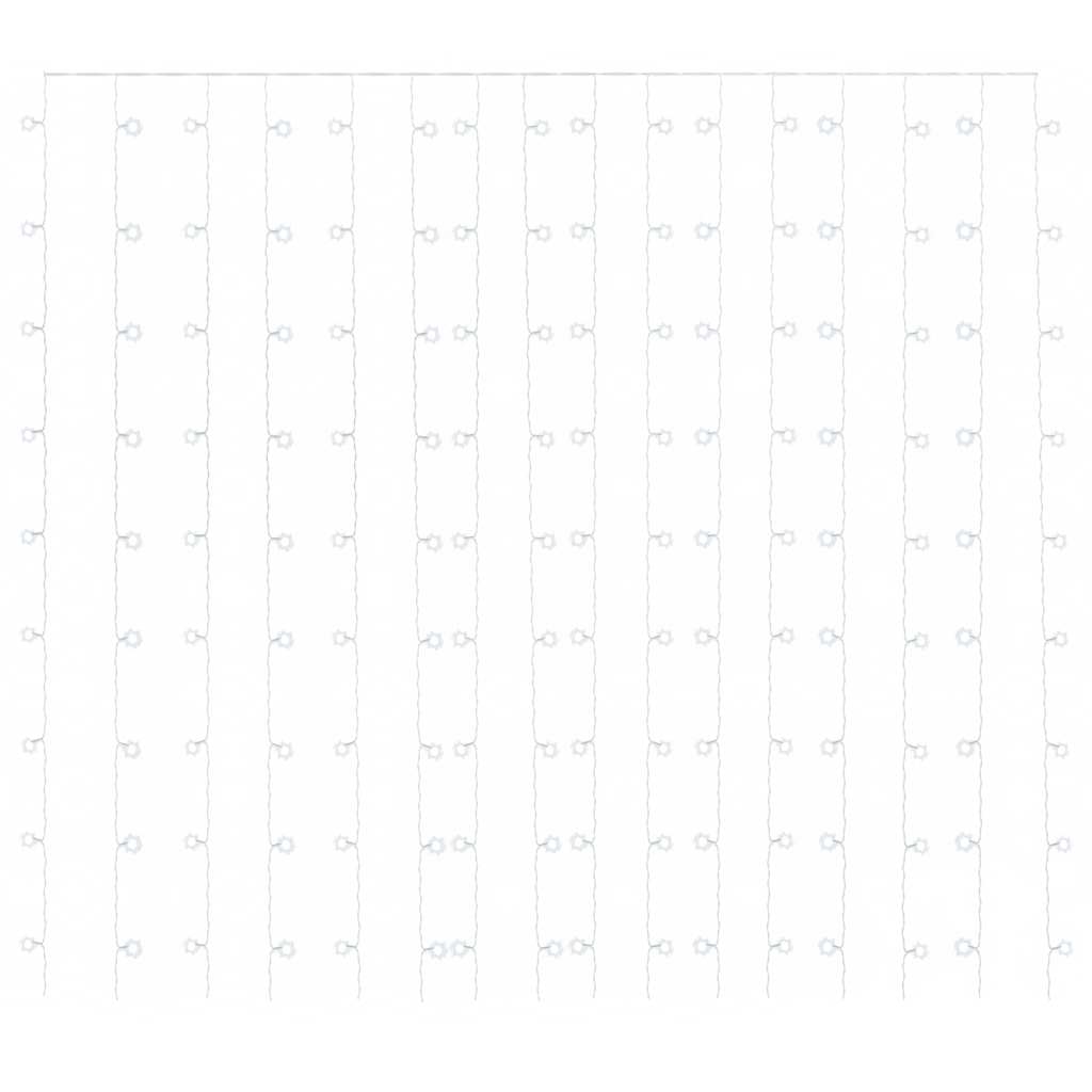 8 funkciós hideg fehér fényfüggöny 300 LED-del 3 x 3 m