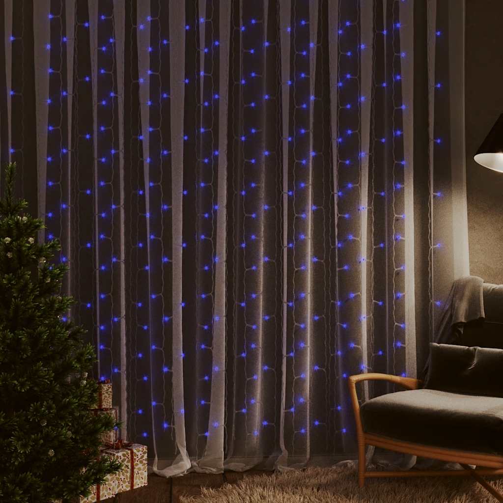 8 funkciós kék fényfüggöny 300 LED-del 3 x 3 m